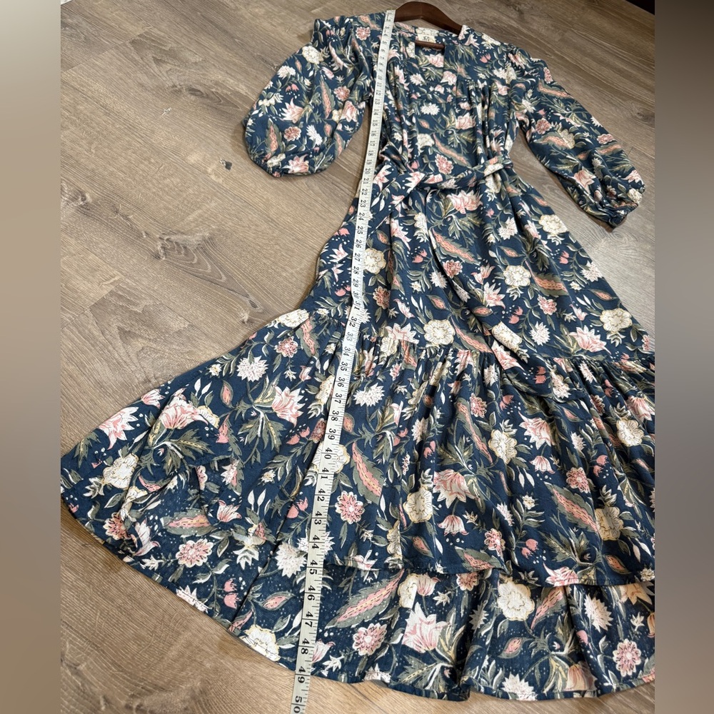 dRA Los Angeles Floral Blue Dress-Size S - Picture 5 of 7